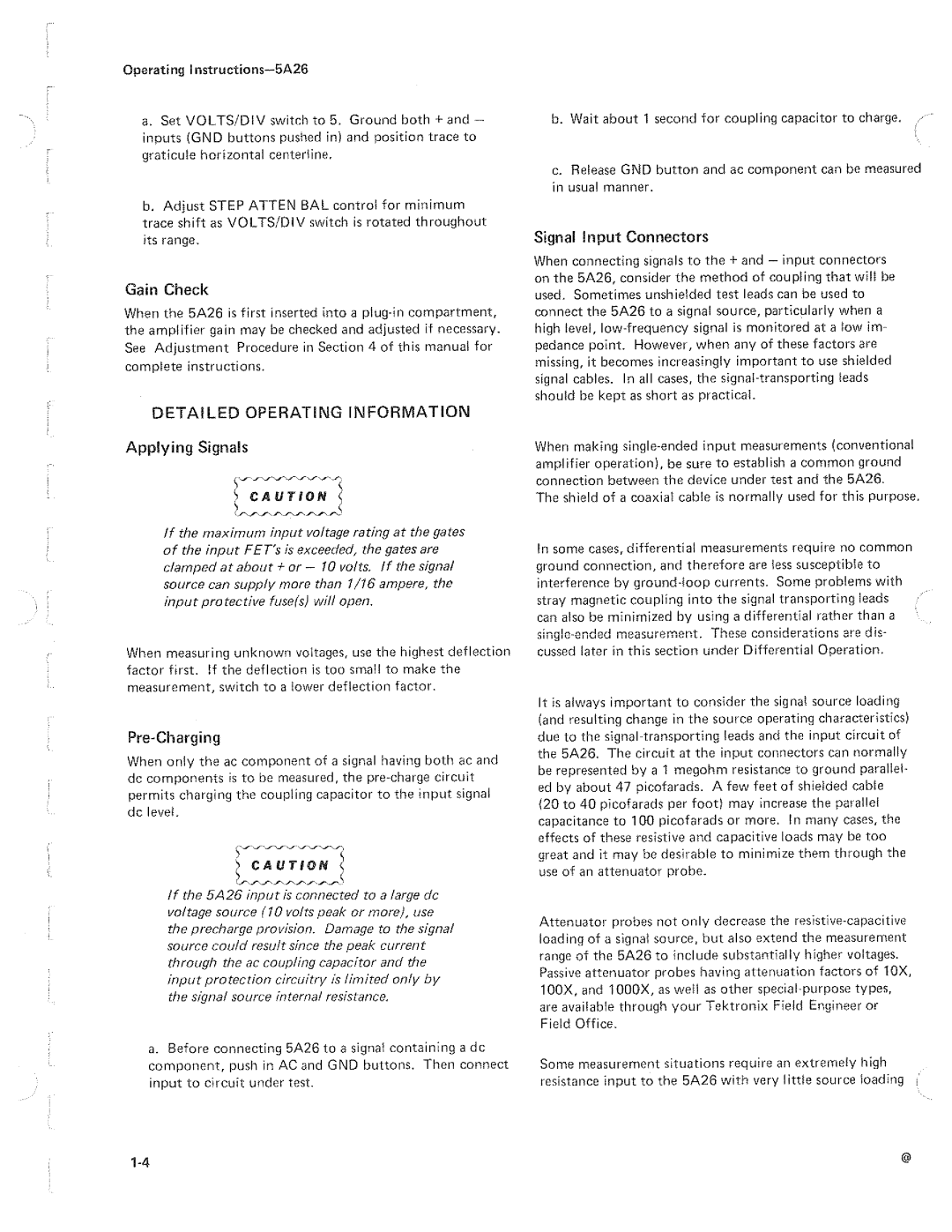 Tektronix 5A26 manual 