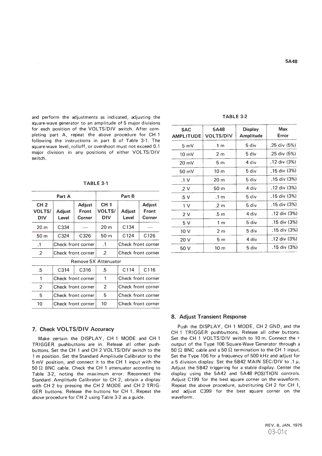 Tektronix 5A48 manual 