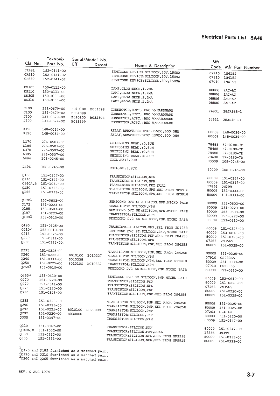 Tektronix 5A48 manual 