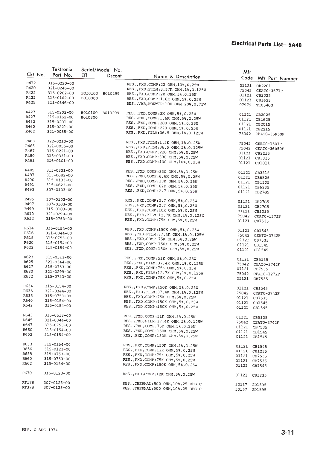 Tektronix 5A48 manual 