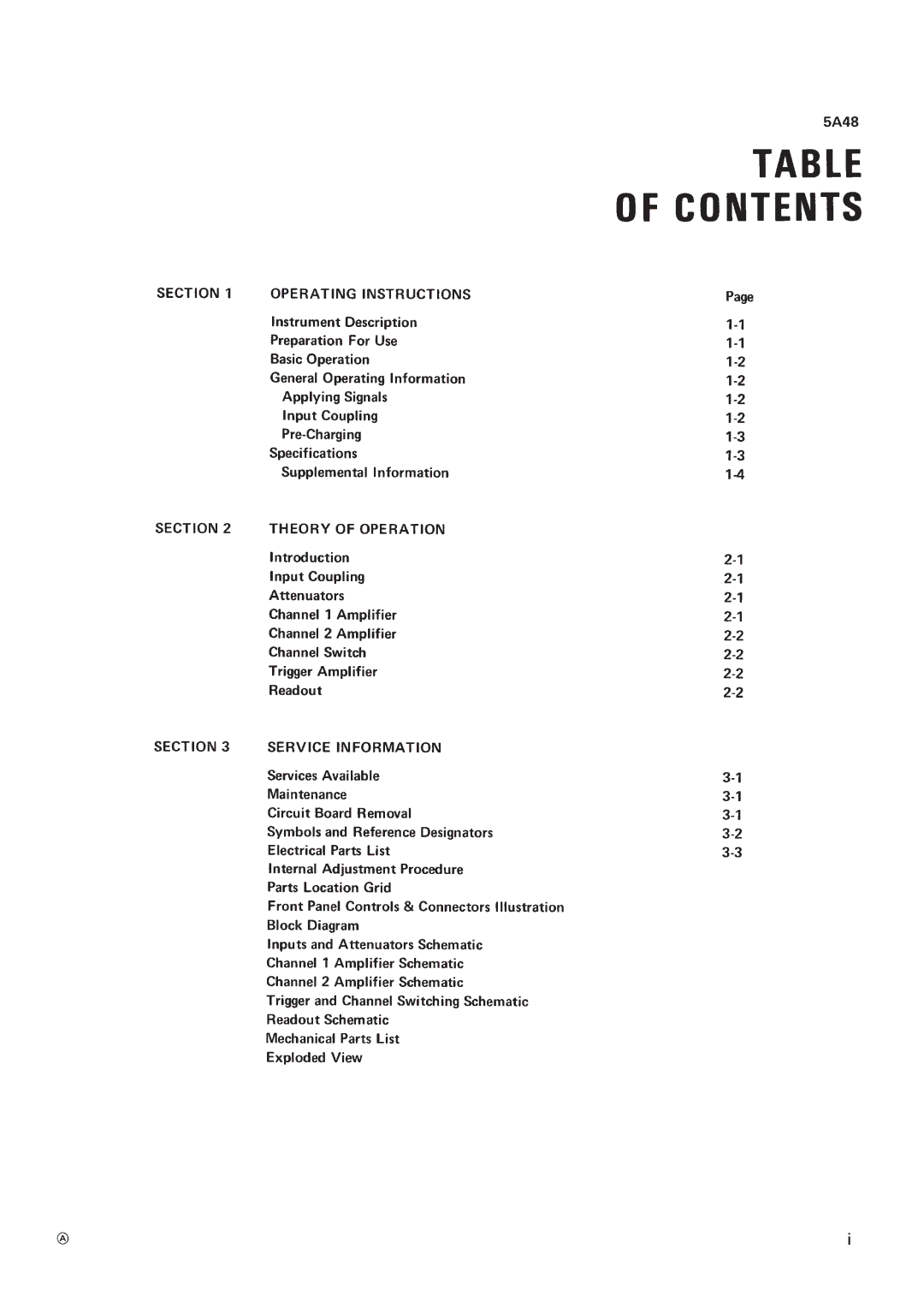 Tektronix 5A48 manual 