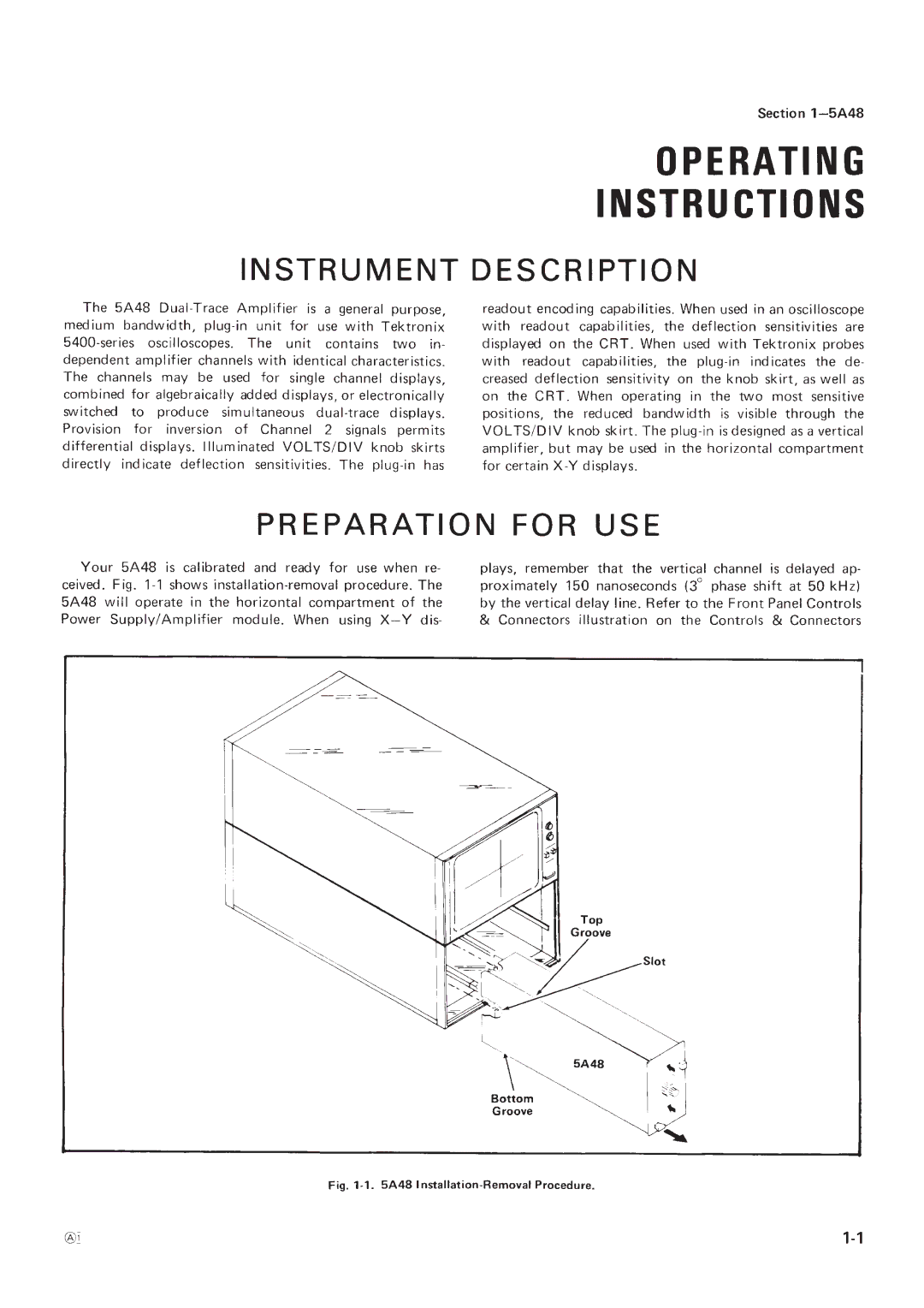 Tektronix 5A48 manual 