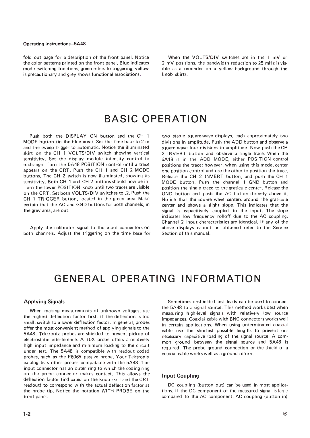 Tektronix 5A48 manual 