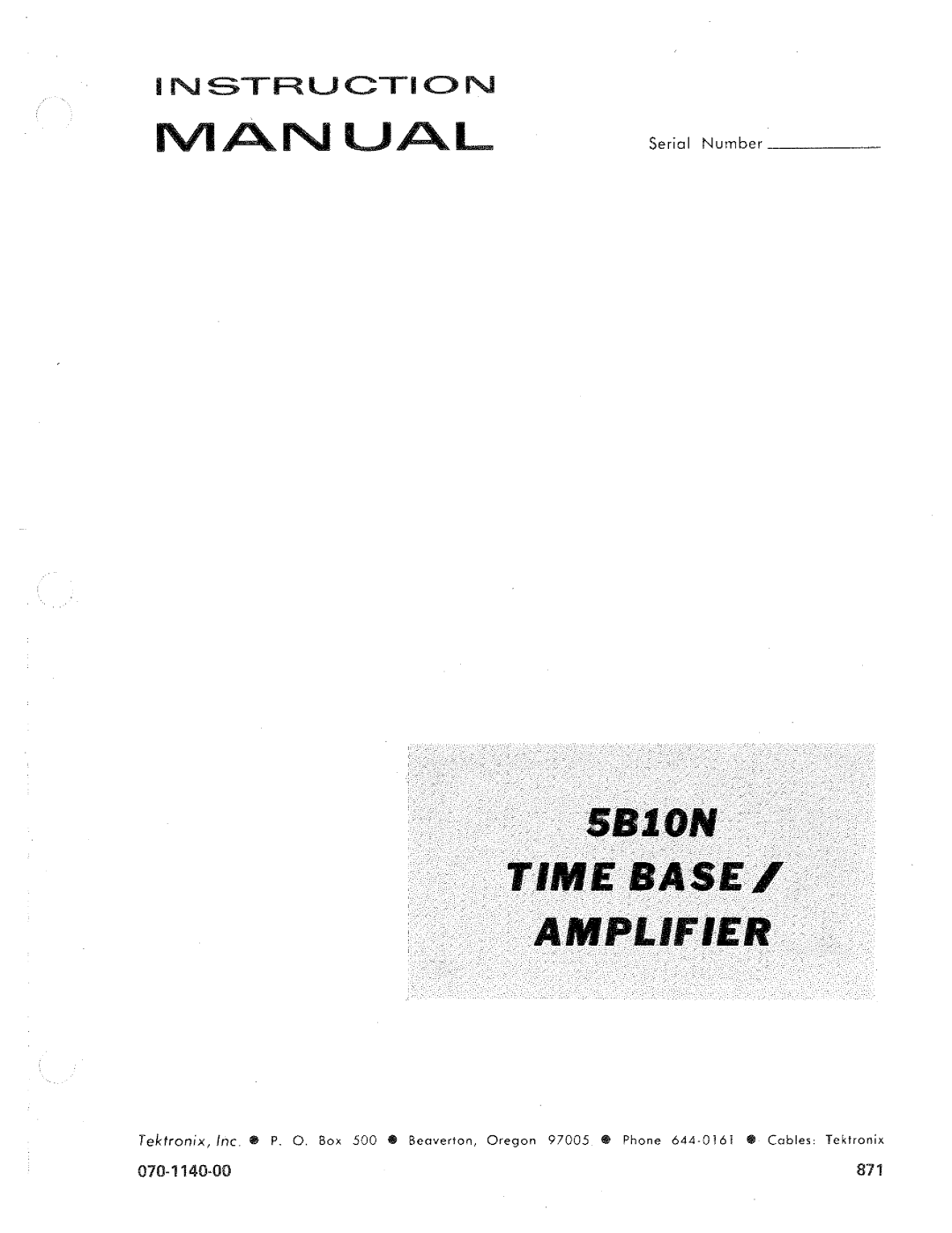 Tektronix 5B10N manual 