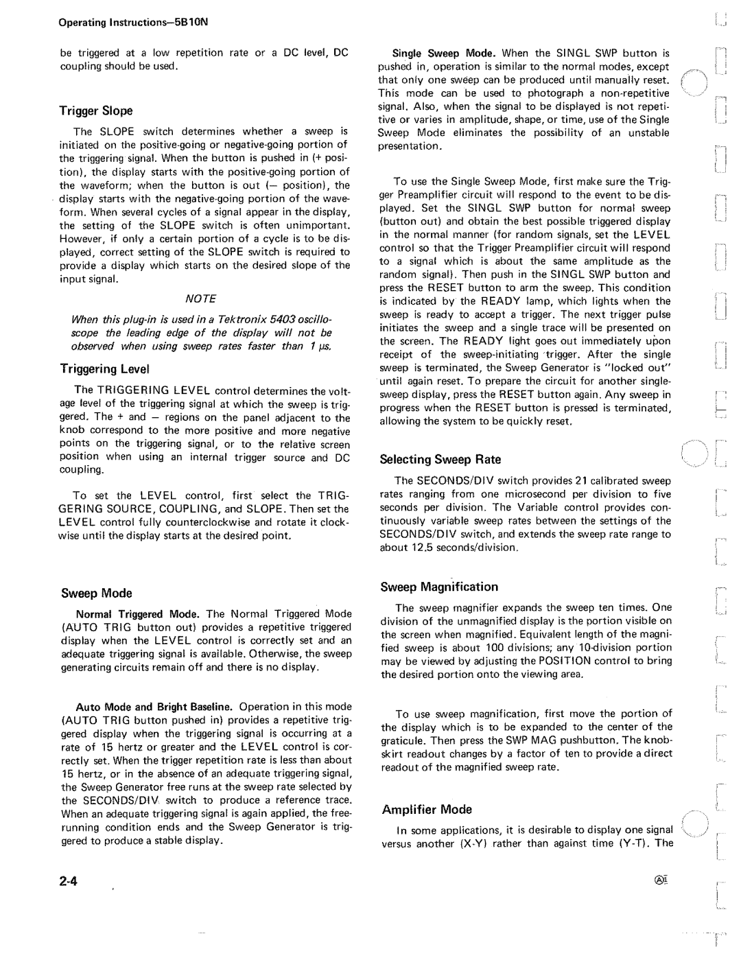 Tektronix 5B10N manual 