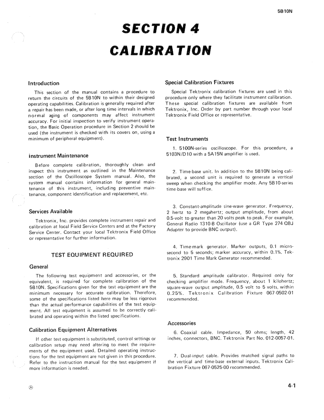 Tektronix 5B10N manual 