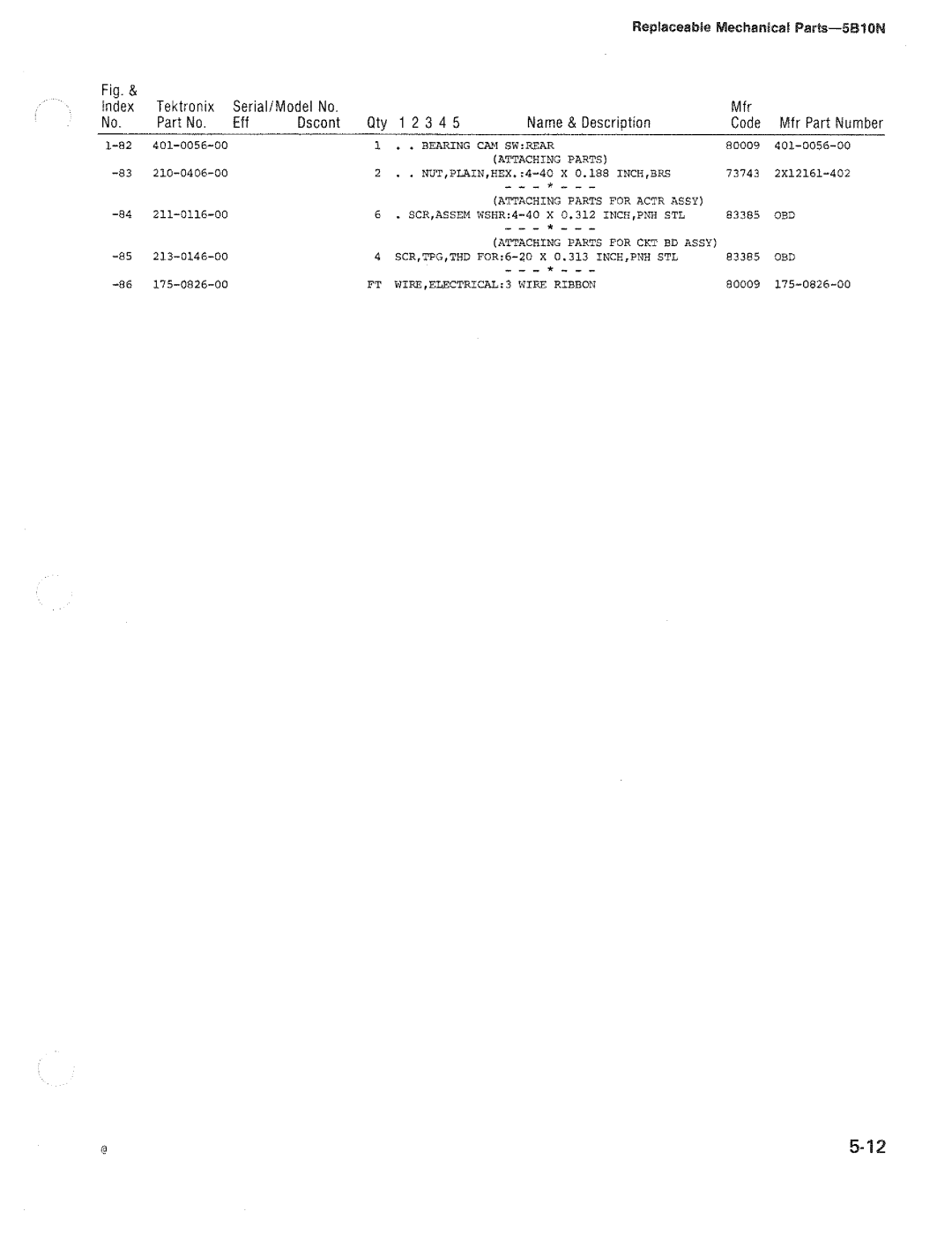 Tektronix 5B10N manual 