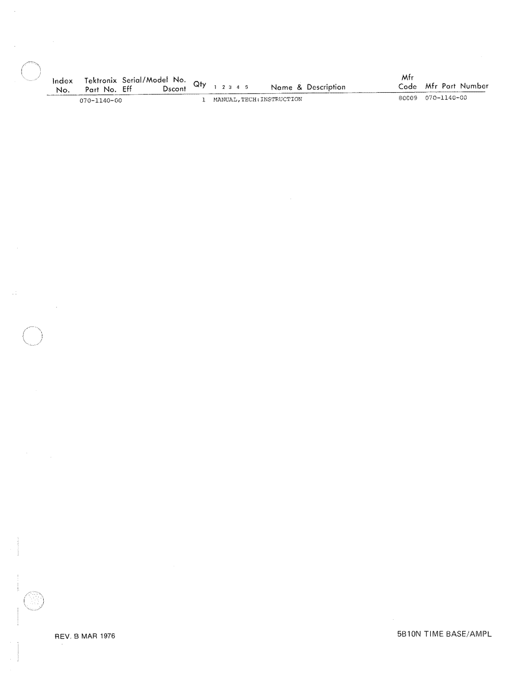 Tektronix 5B10N manual 