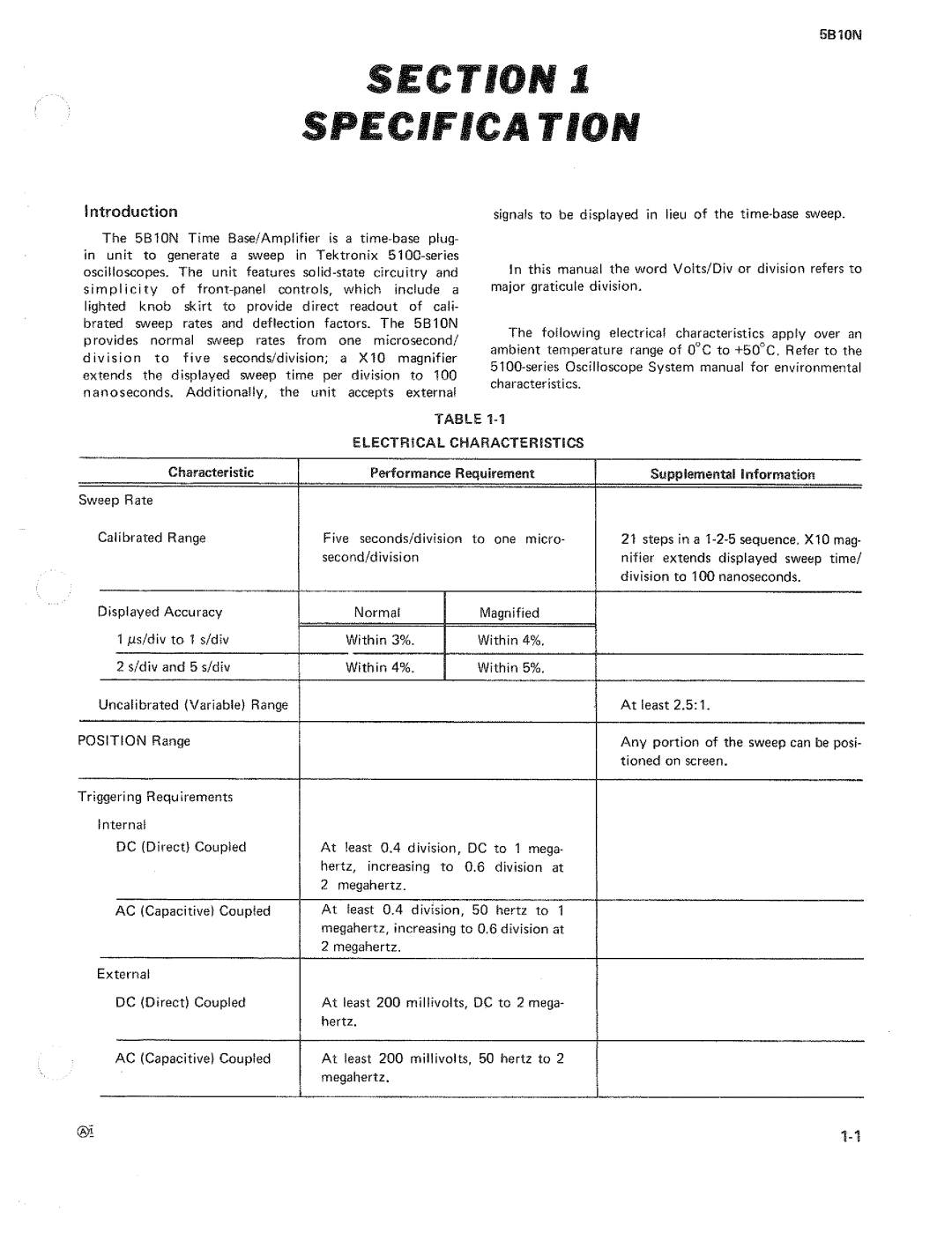 Tektronix 5B10N manual 