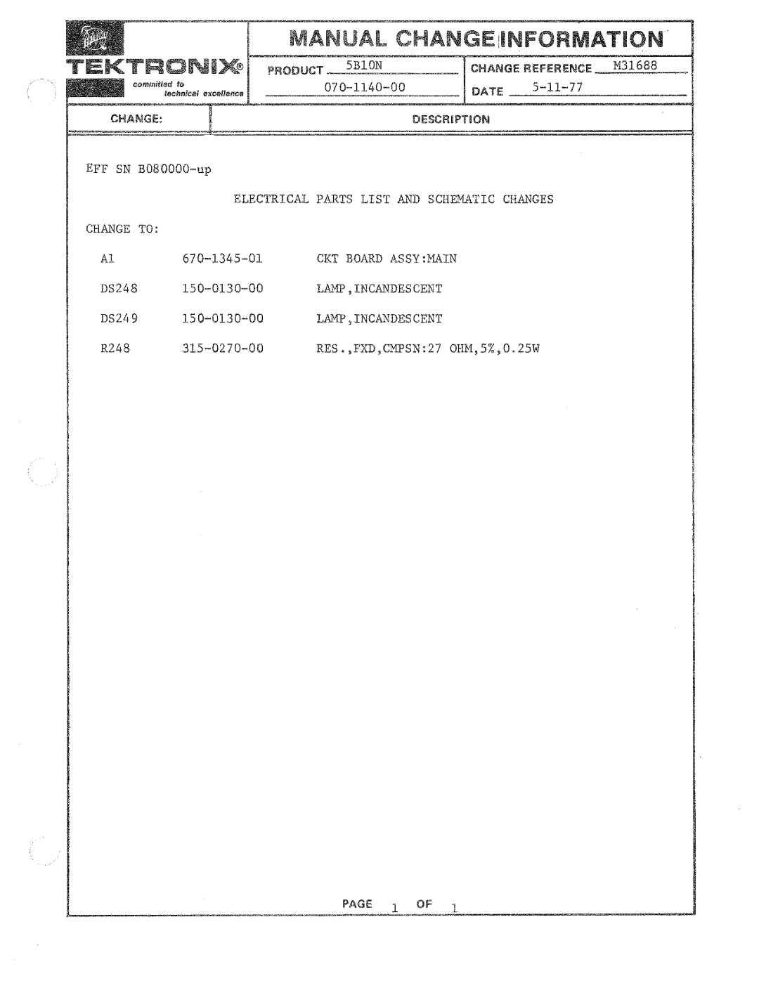 Tektronix 5B10N manual 