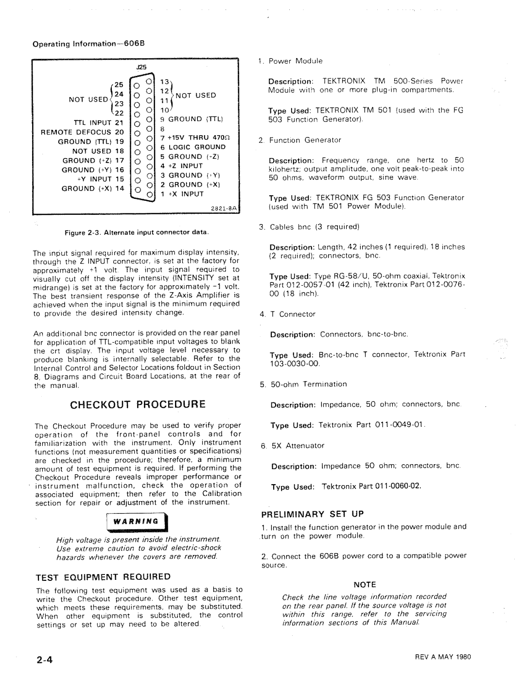 Tektronix 606B manual 