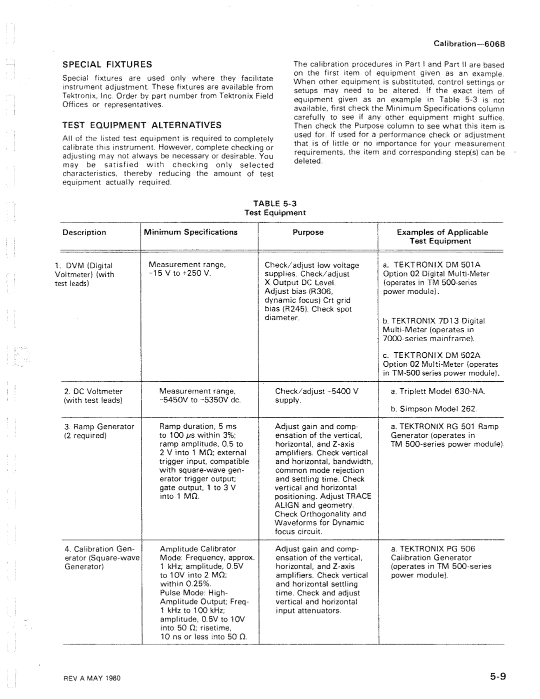 Tektronix 606B manual 