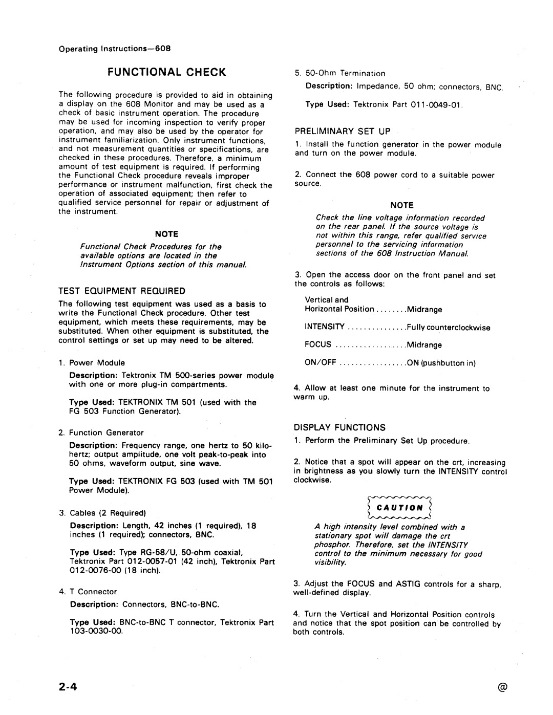 Tektronix 608 manual 