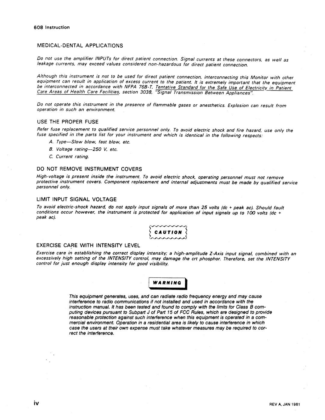 Tektronix 608 manual 