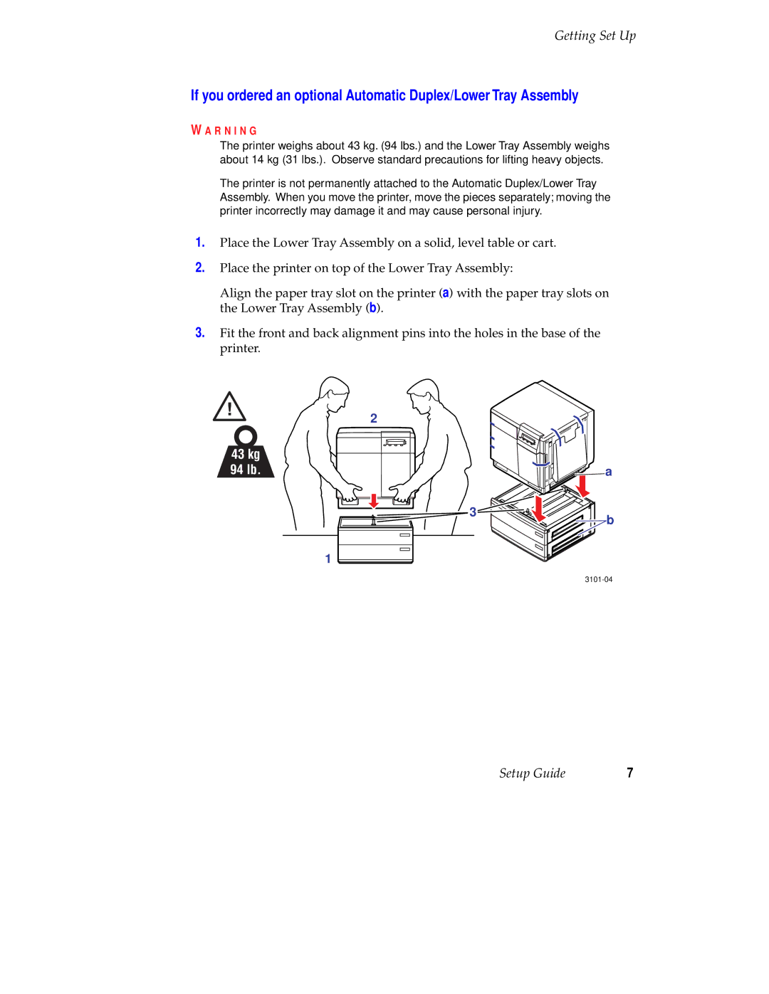 Tektronix 740L setup guide 43 kg 94 lb 