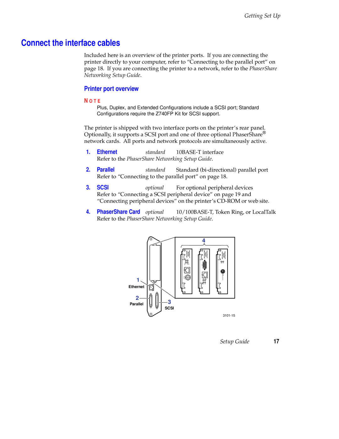 Tektronix 740L setup guide Connect the interface cables, Printer port overview 