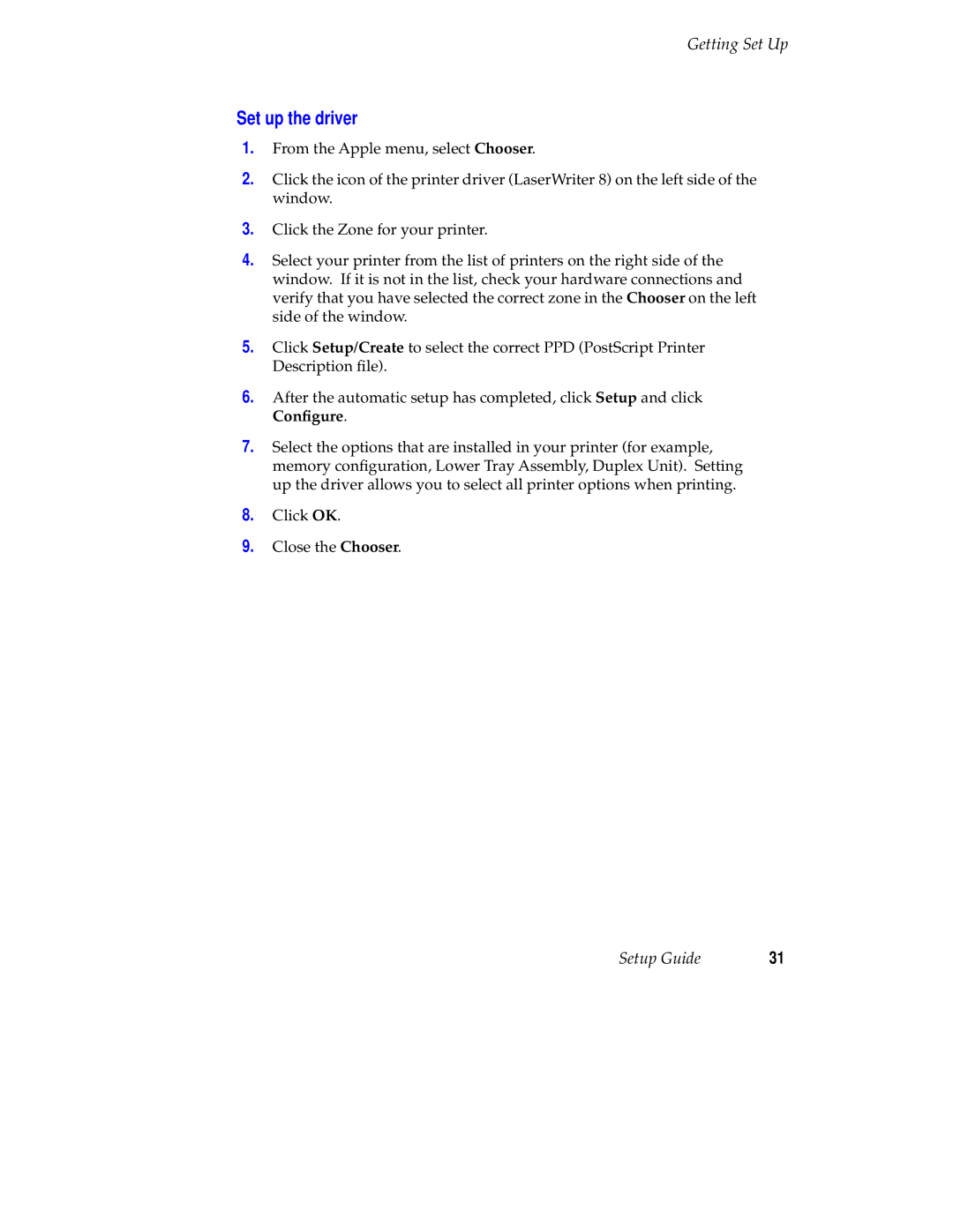 Tektronix 740L setup guide Set up the driver 