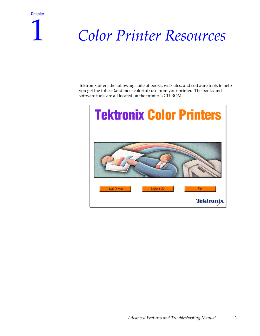 Tektronix 740L manual Color Printer Resources, Chapter 