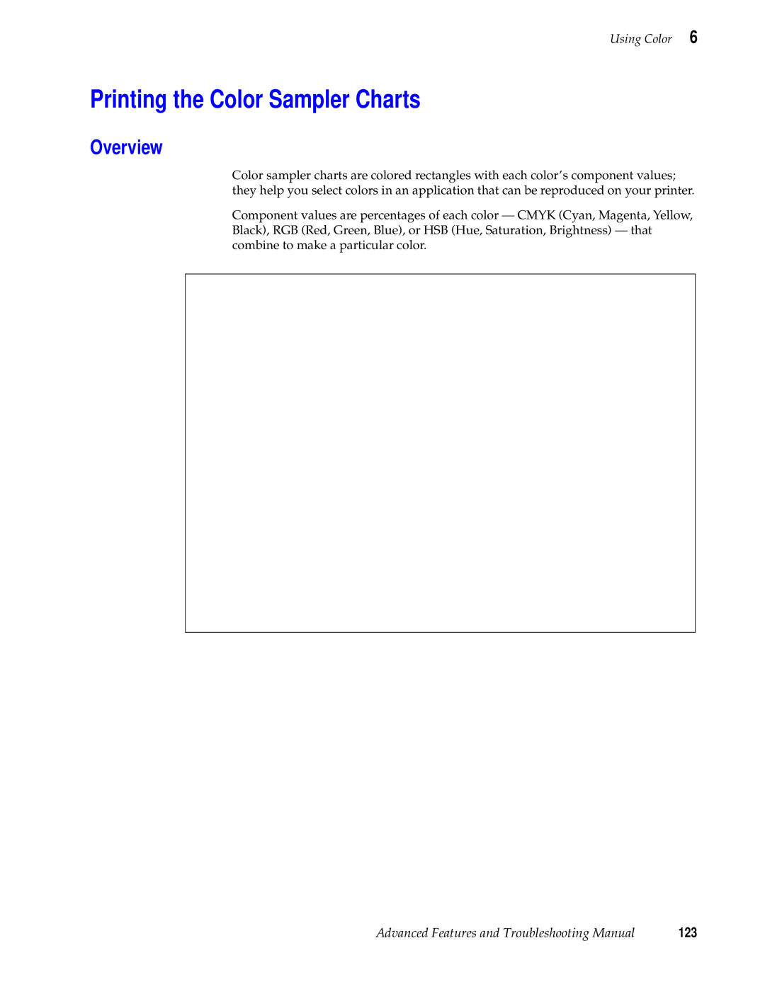 Tektronix 740L manual Printing the Color Sampler Charts, Overview 