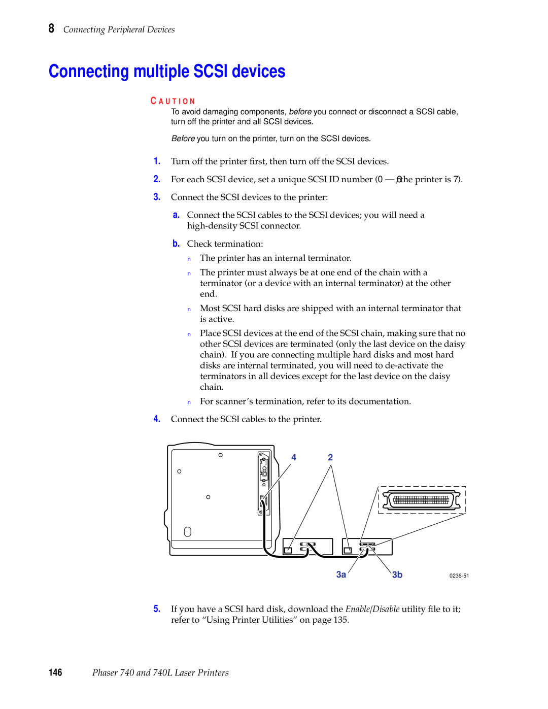 Tektronix 740L manual Connecting multiple Scsi devices 