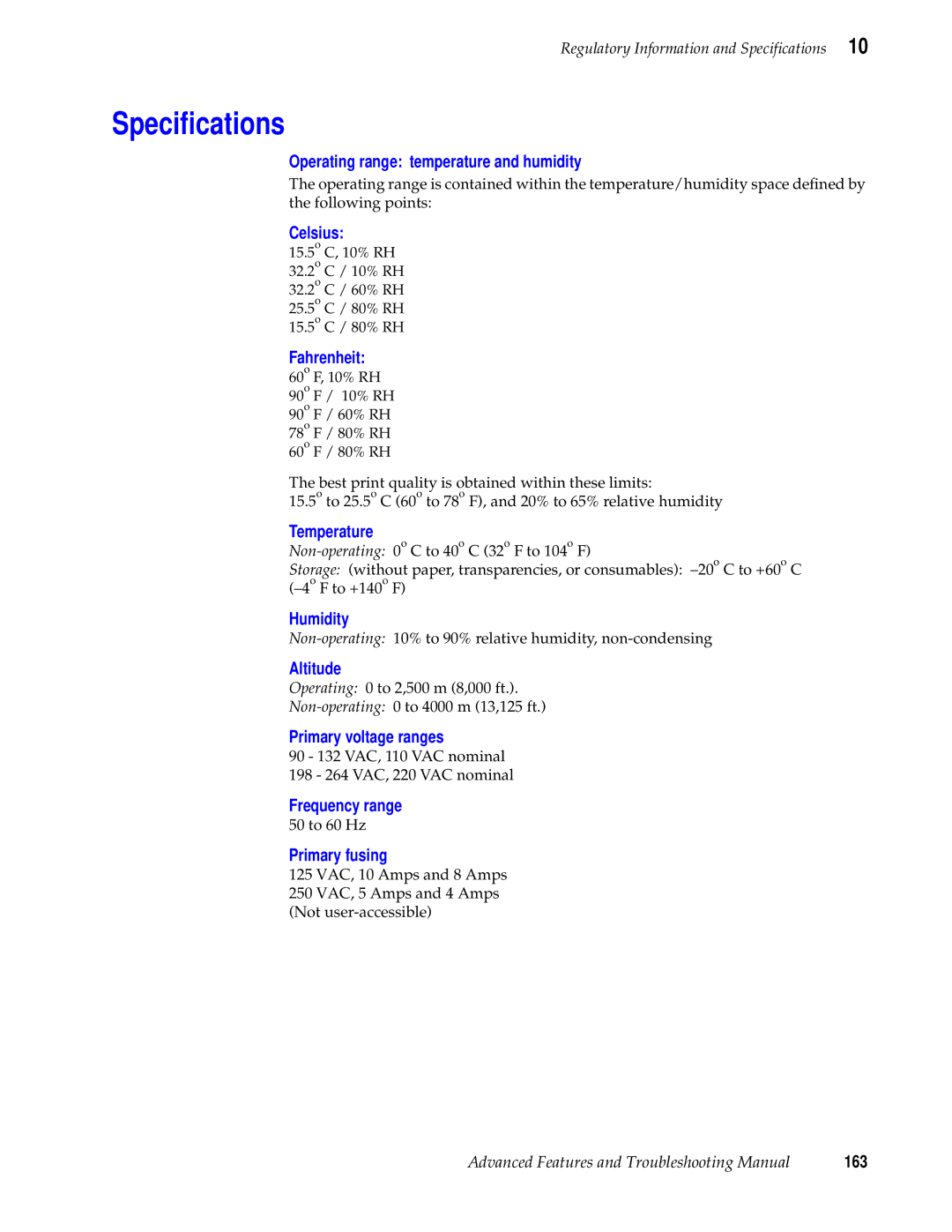 Tektronix 740L manual Speciﬁcations 