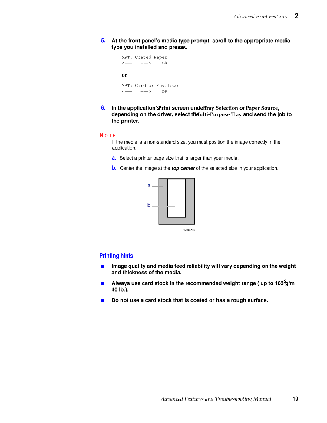 Tektronix 740L manual Printing hints 