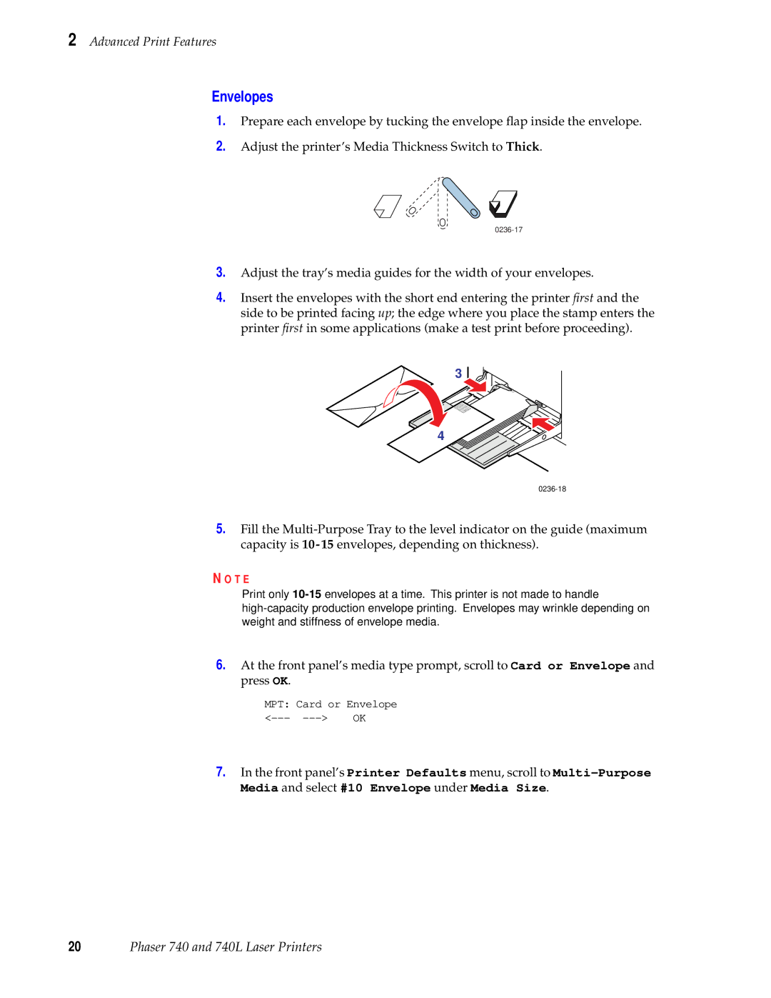 Tektronix 740L manual Envelopes 