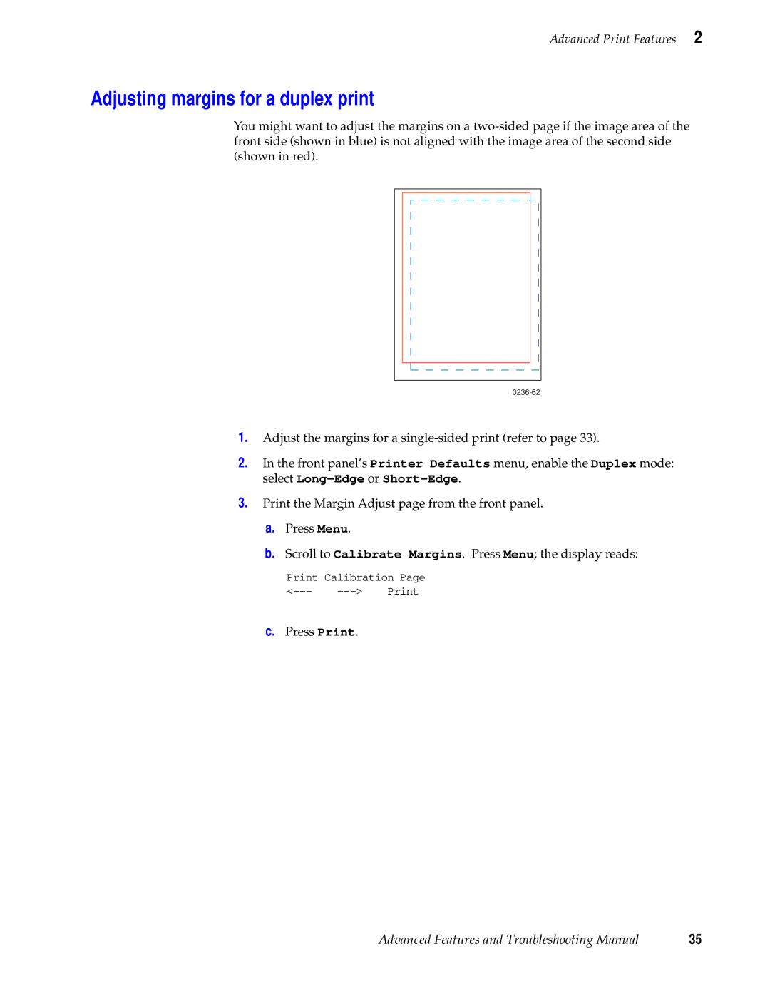 Tektronix 740L manual Adjusting margins for a duplex print 