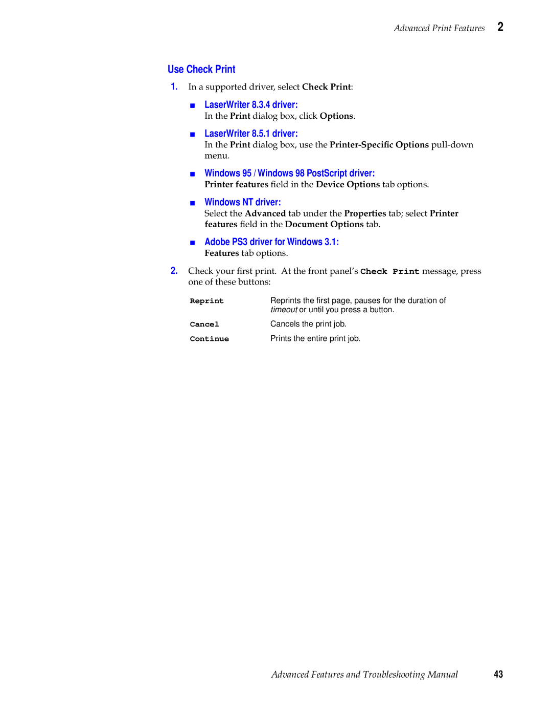 Tektronix 740L manual Use Check Print 