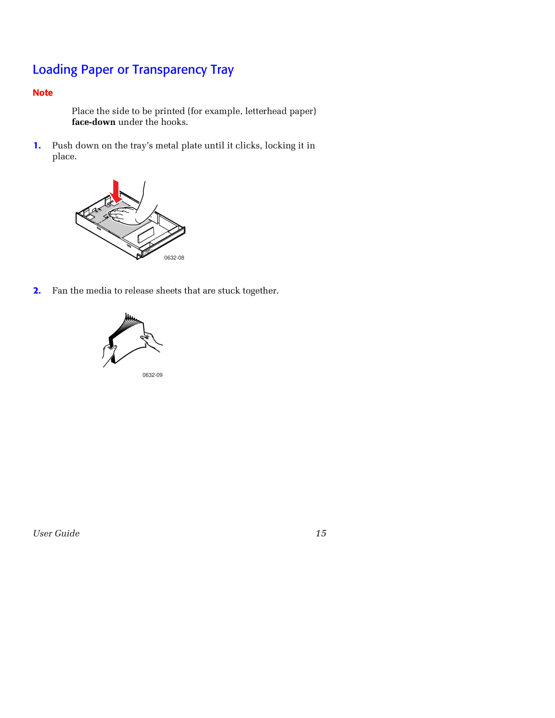 Tektronix 750 manual Loading Paper or Transparency Tray 