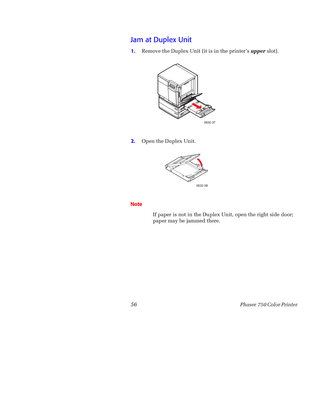 Tektronix 750 manual Jam at Duplex Unit 