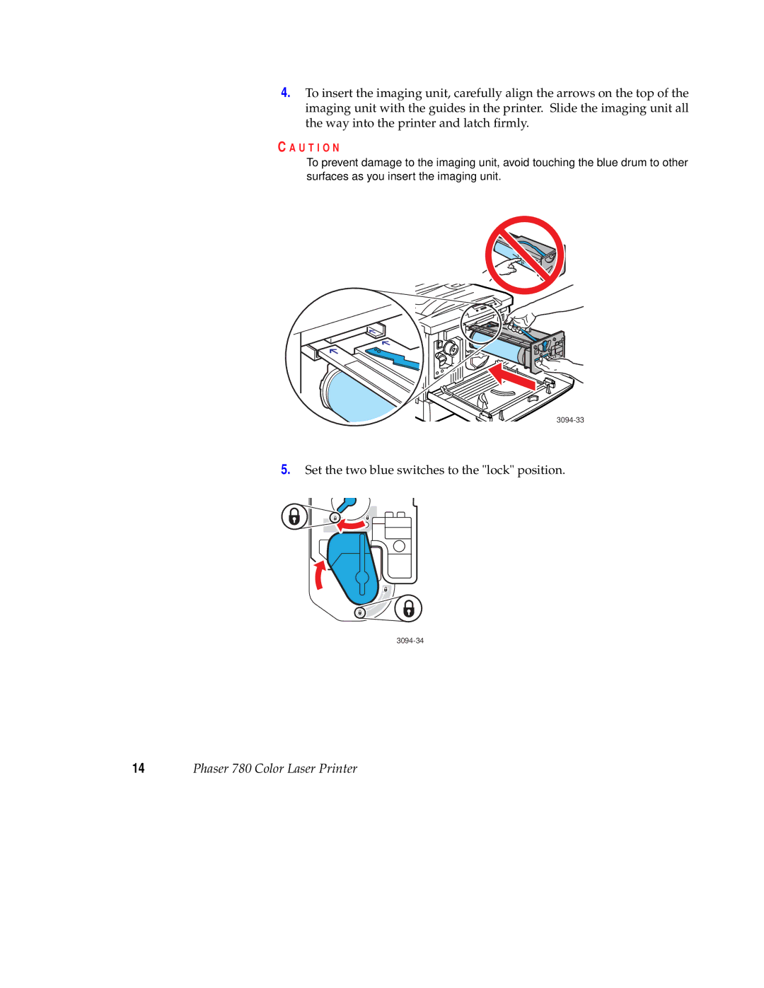 Tektronix 780 setup guide Set the two blue switches to the lock position 