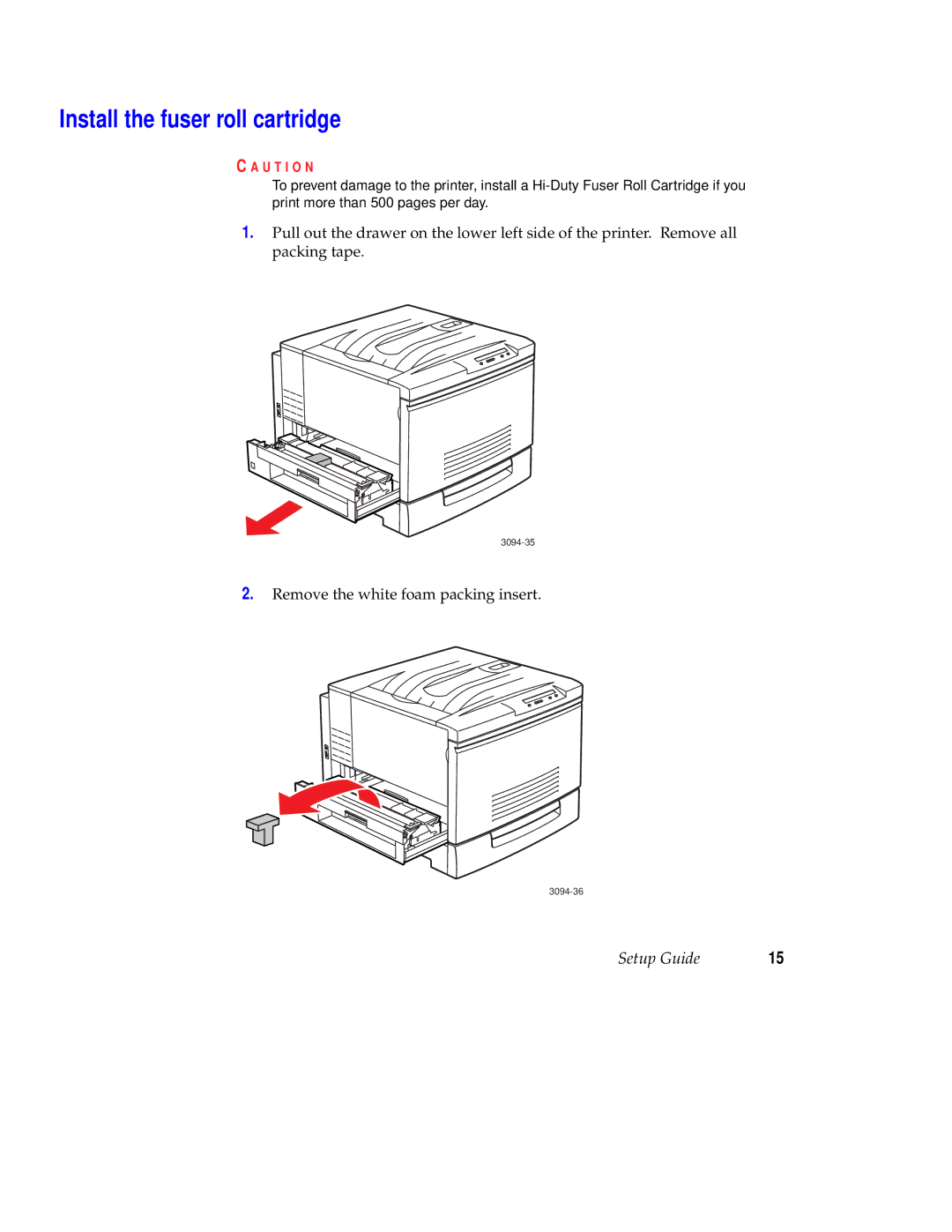 Tektronix 780 setup guide Install the fuser roll cartridge 