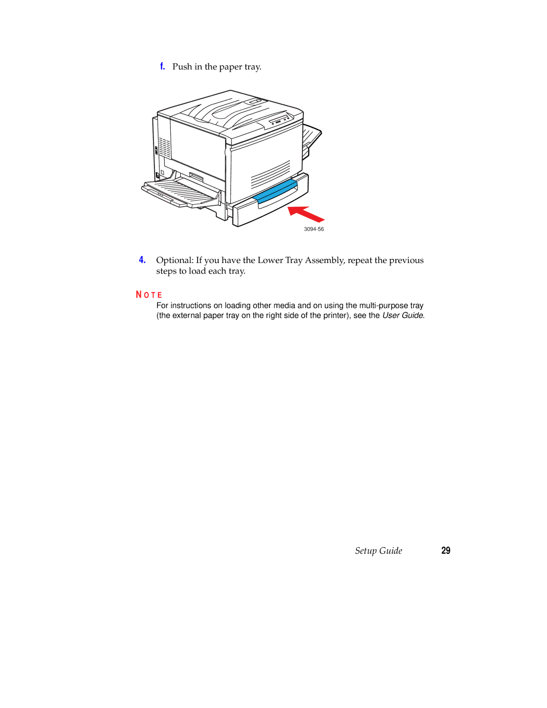 Tektronix 780 setup guide Push in the paper tray 