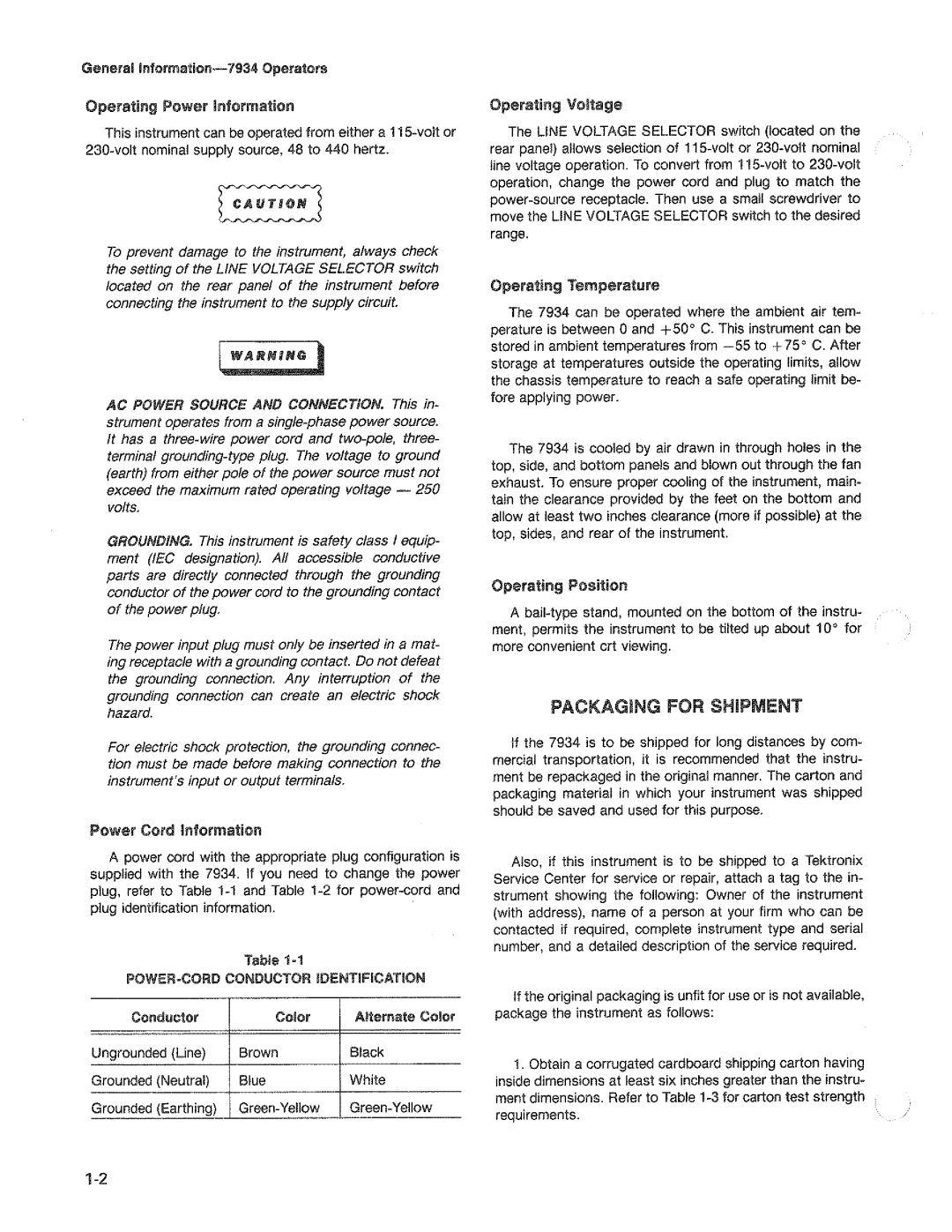 Tektronix 7934 manual 