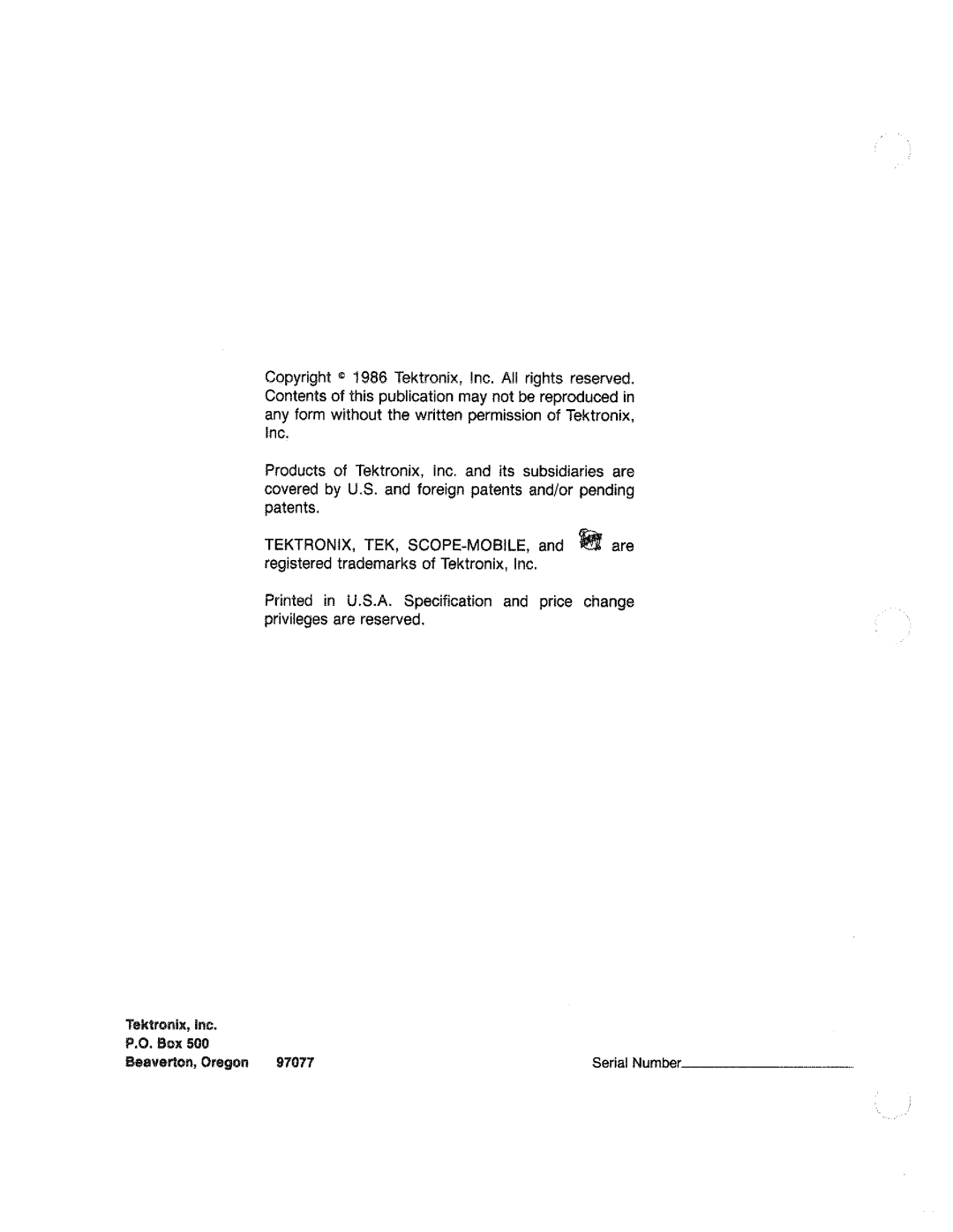 Tektronix 7934 manual 