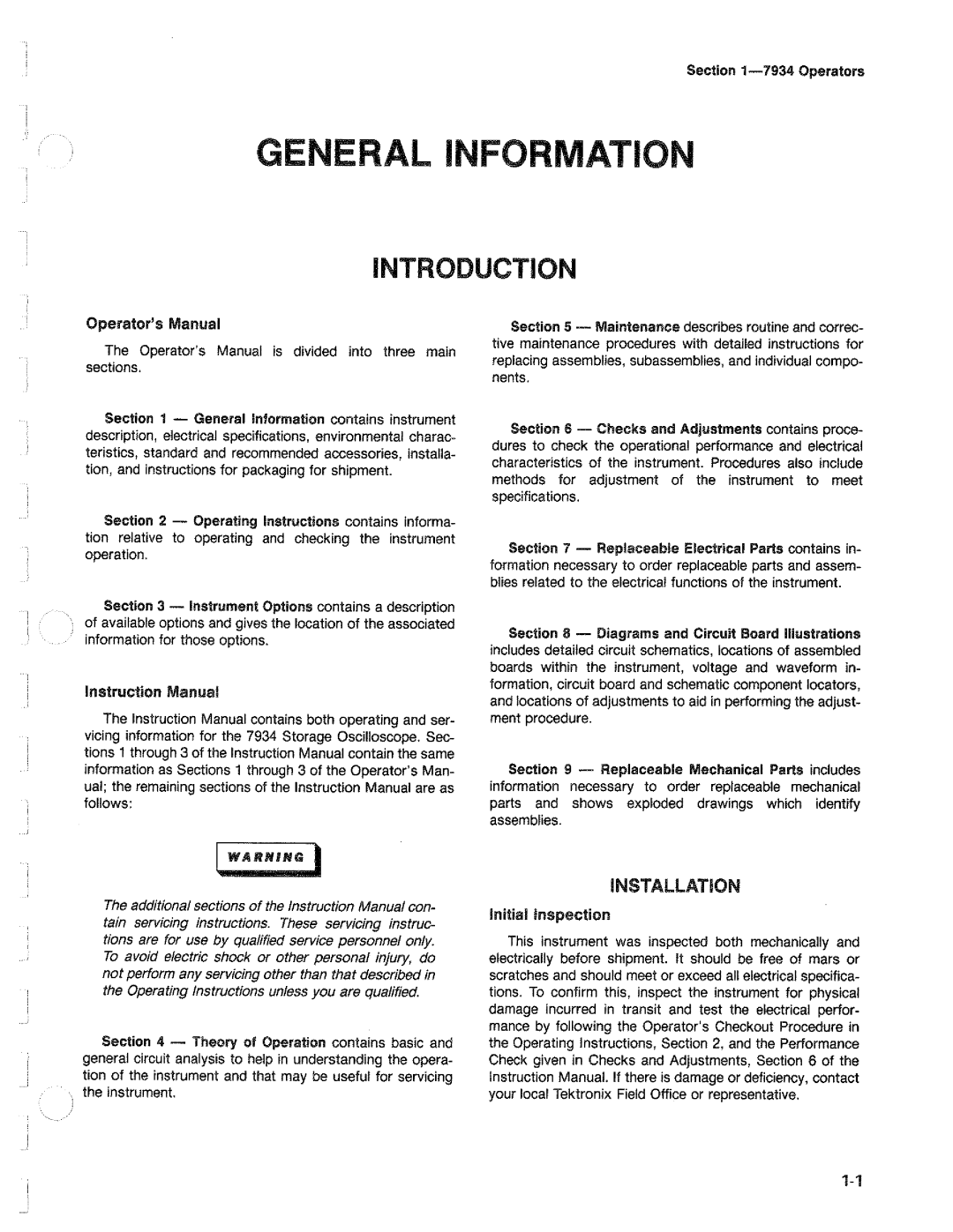 Tektronix 7934 manual 