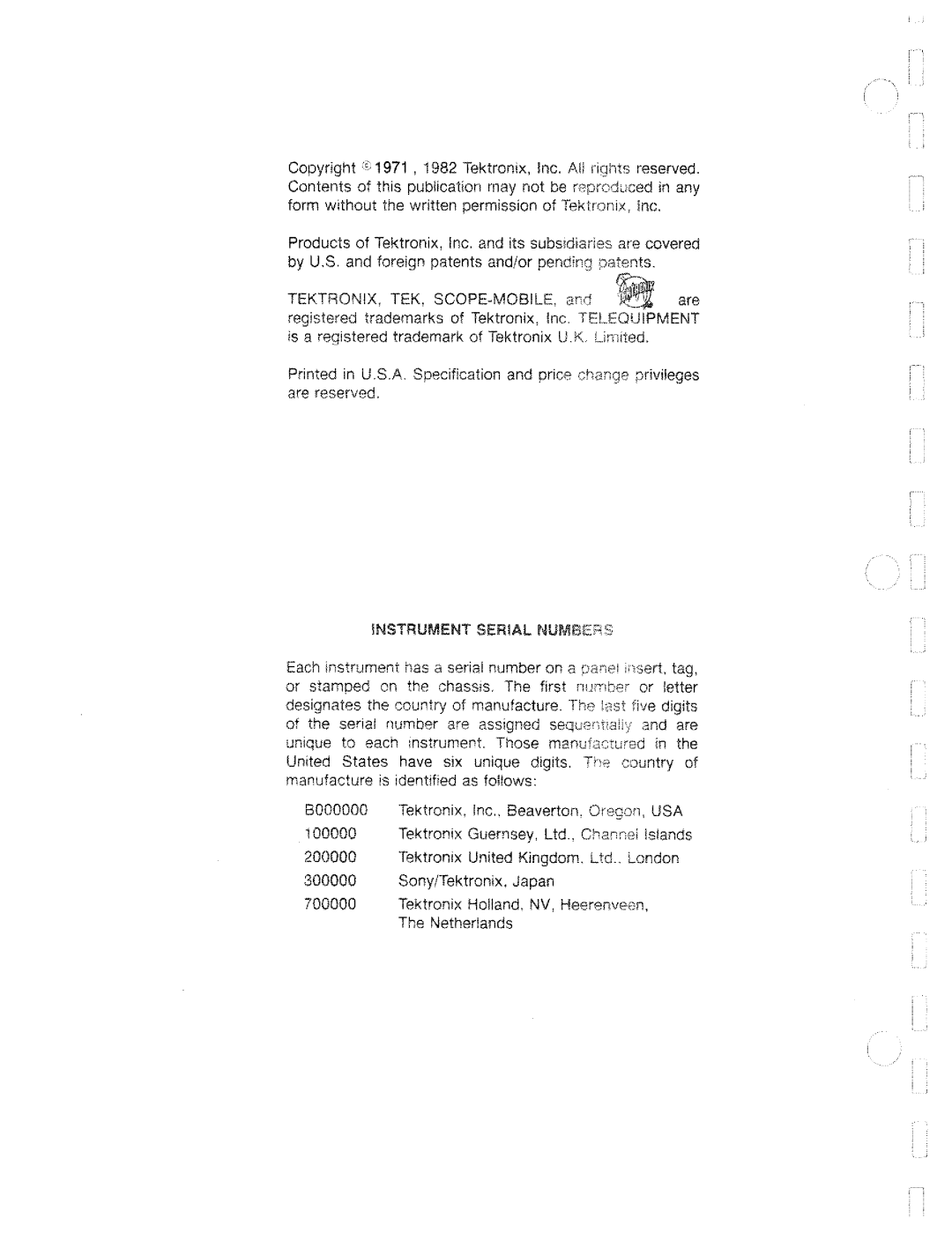 Tektronix 7A18A manual 