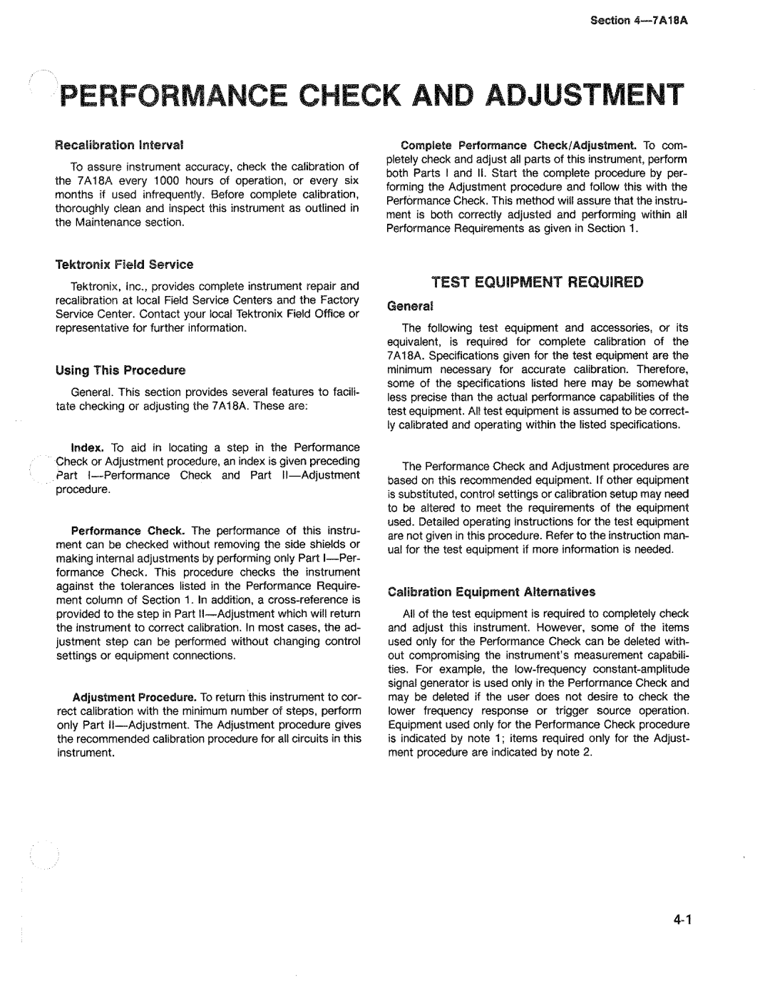 Tektronix 7A18A manual 