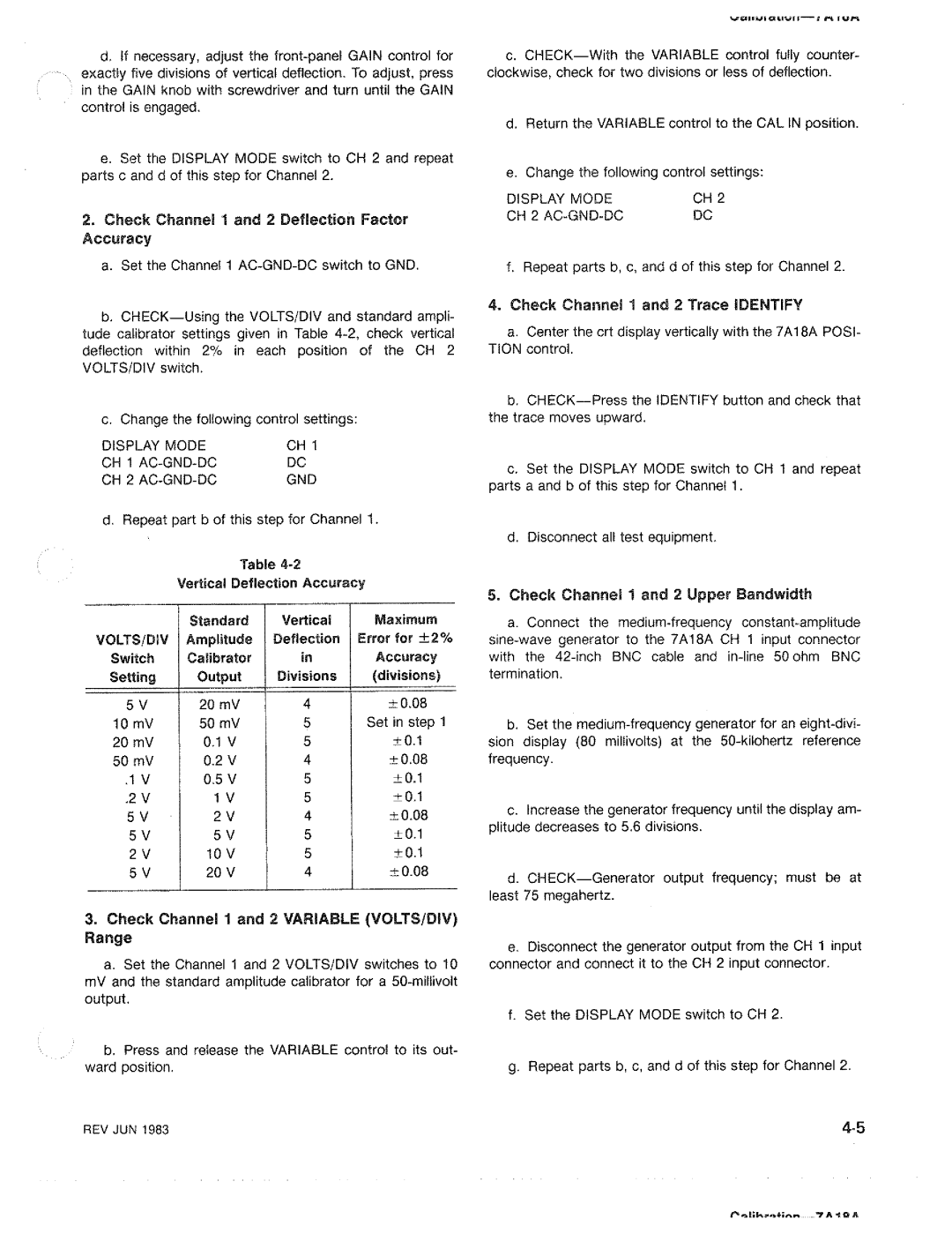 Tektronix 7A18A manual 