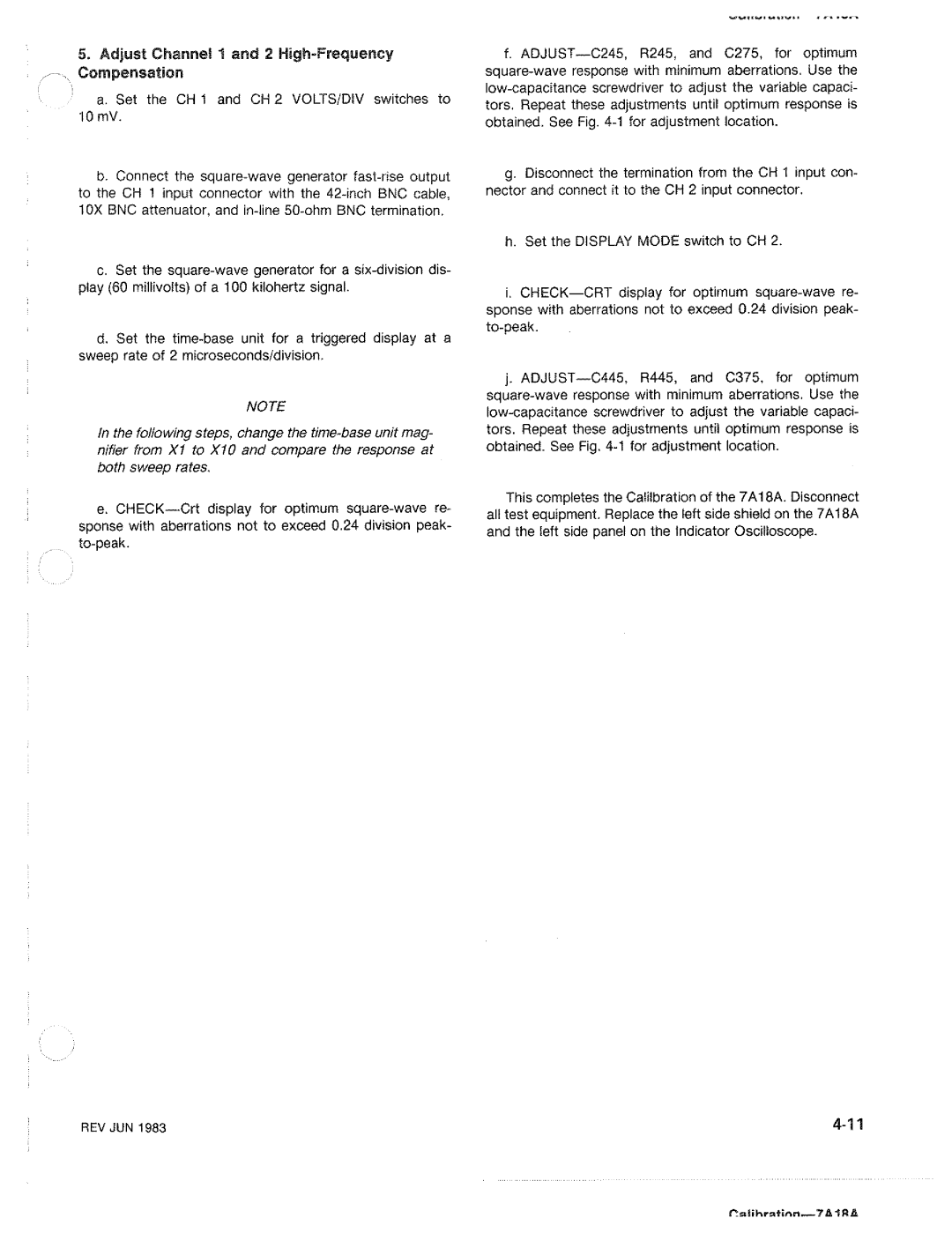 Tektronix 7A18A manual 