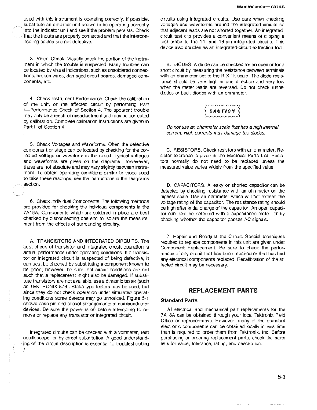 Tektronix 7A18A manual 