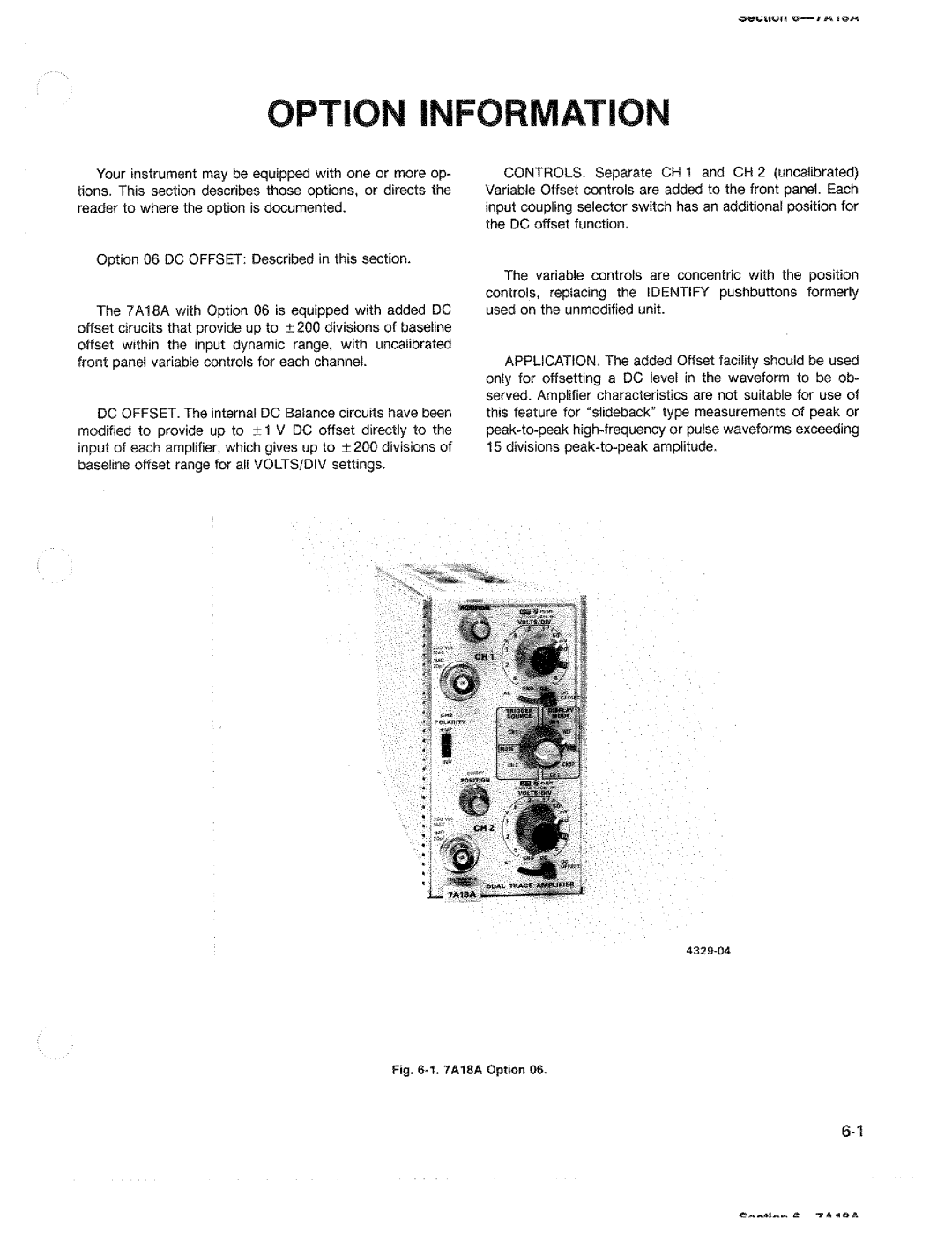 Tektronix 7A18A manual 