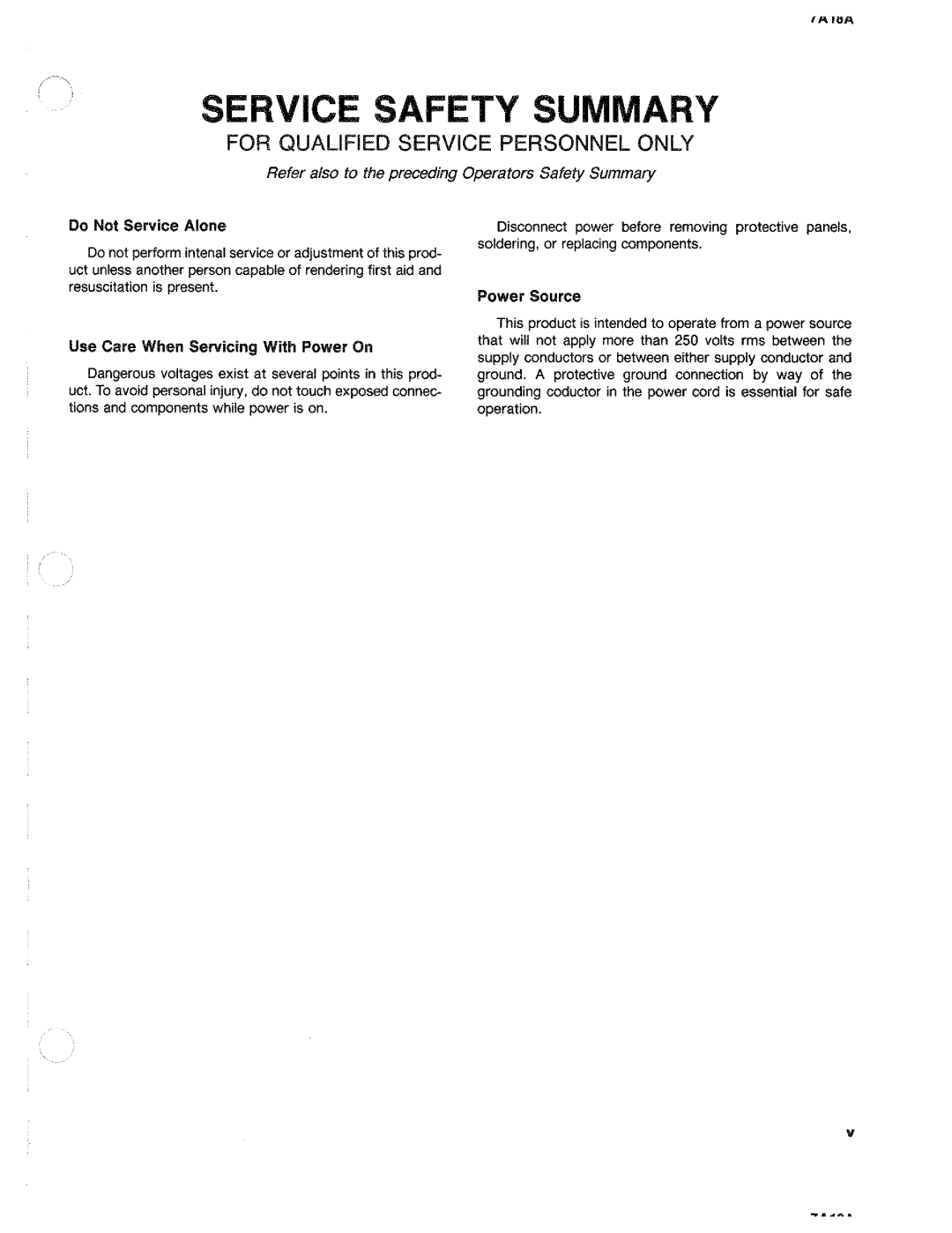 Tektronix 7A18A manual 