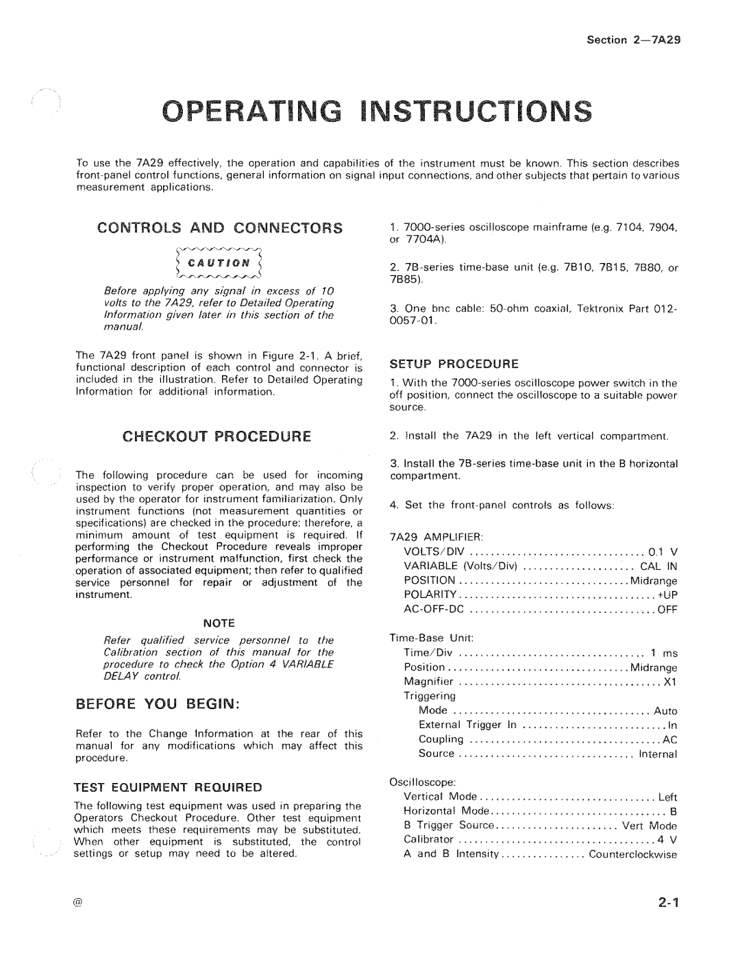 Tektronix 7A29 manual 