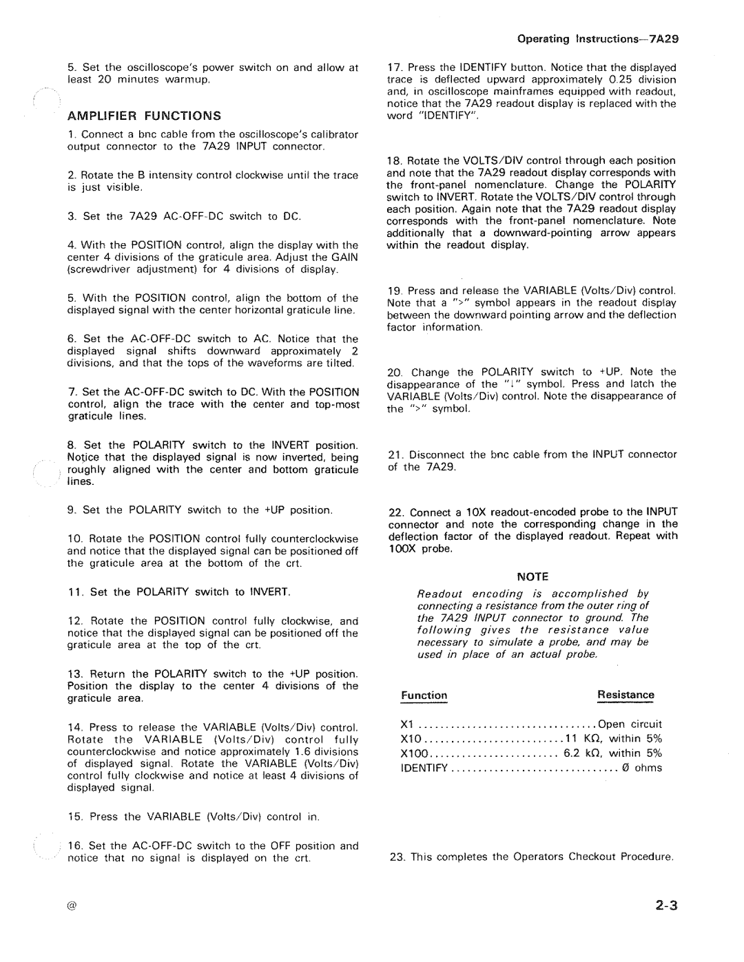 Tektronix 7A29 manual 