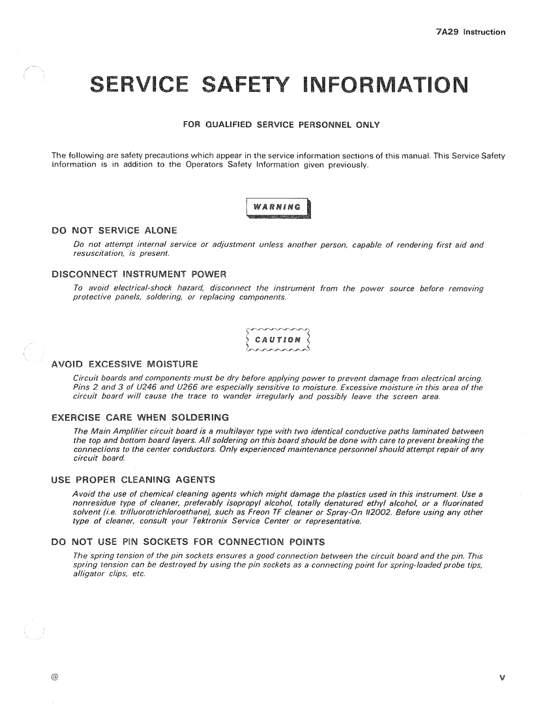 Tektronix 7A29 manual 