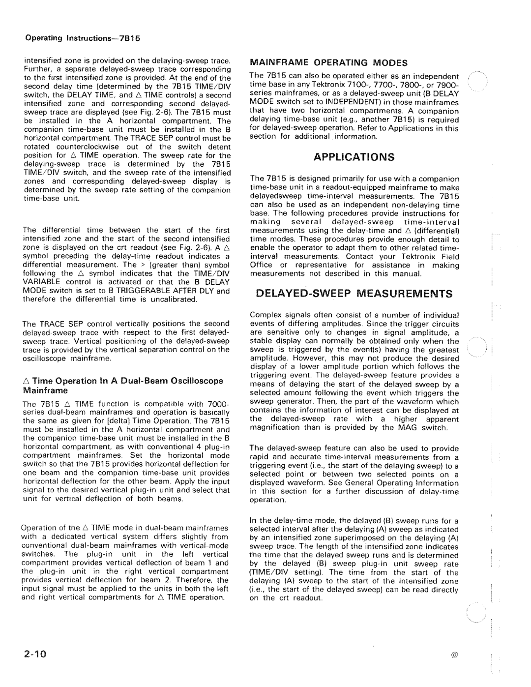 Tektronix 7B15 manual 