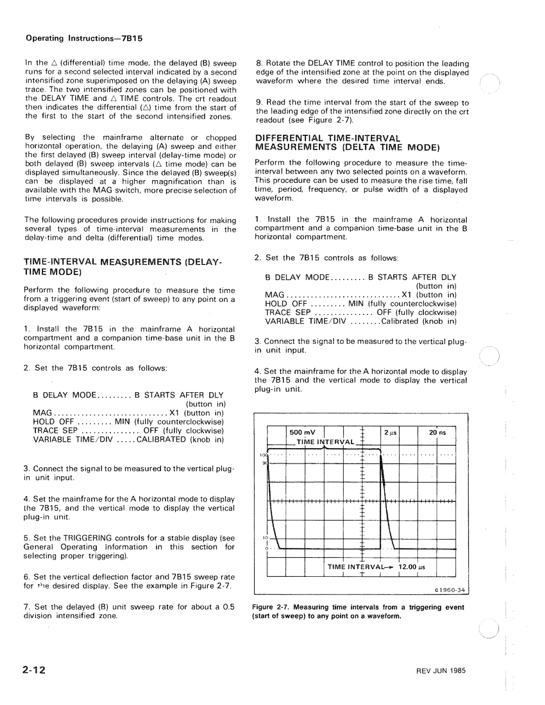 Tektronix 7B15 manual 