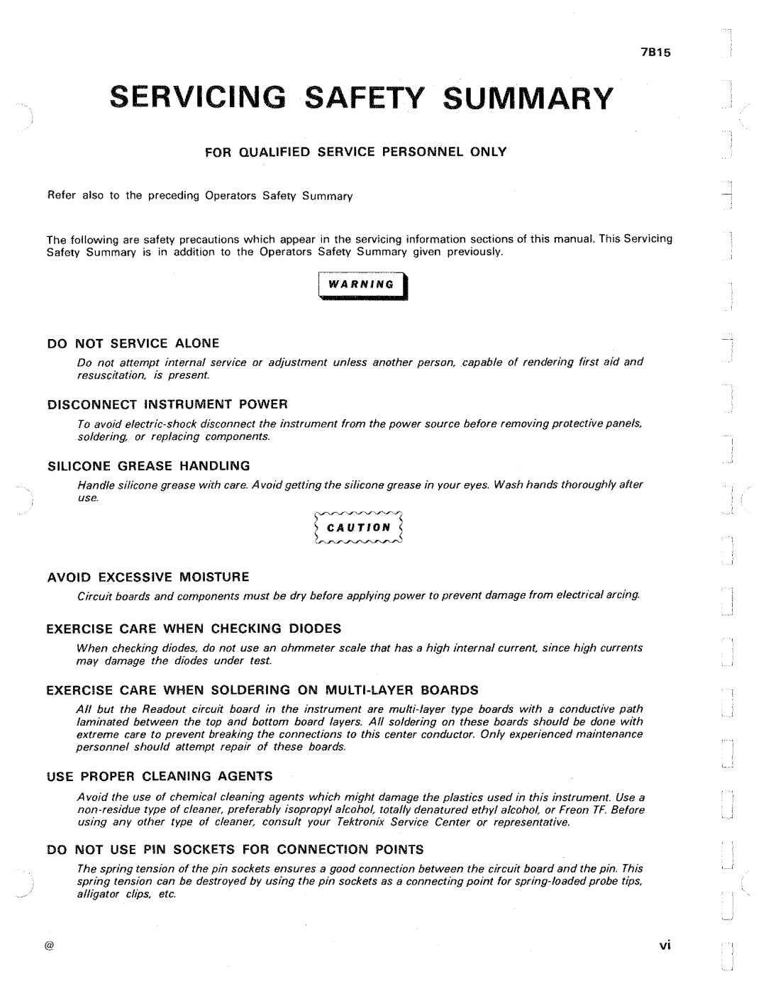 Tektronix 7B15 manual 